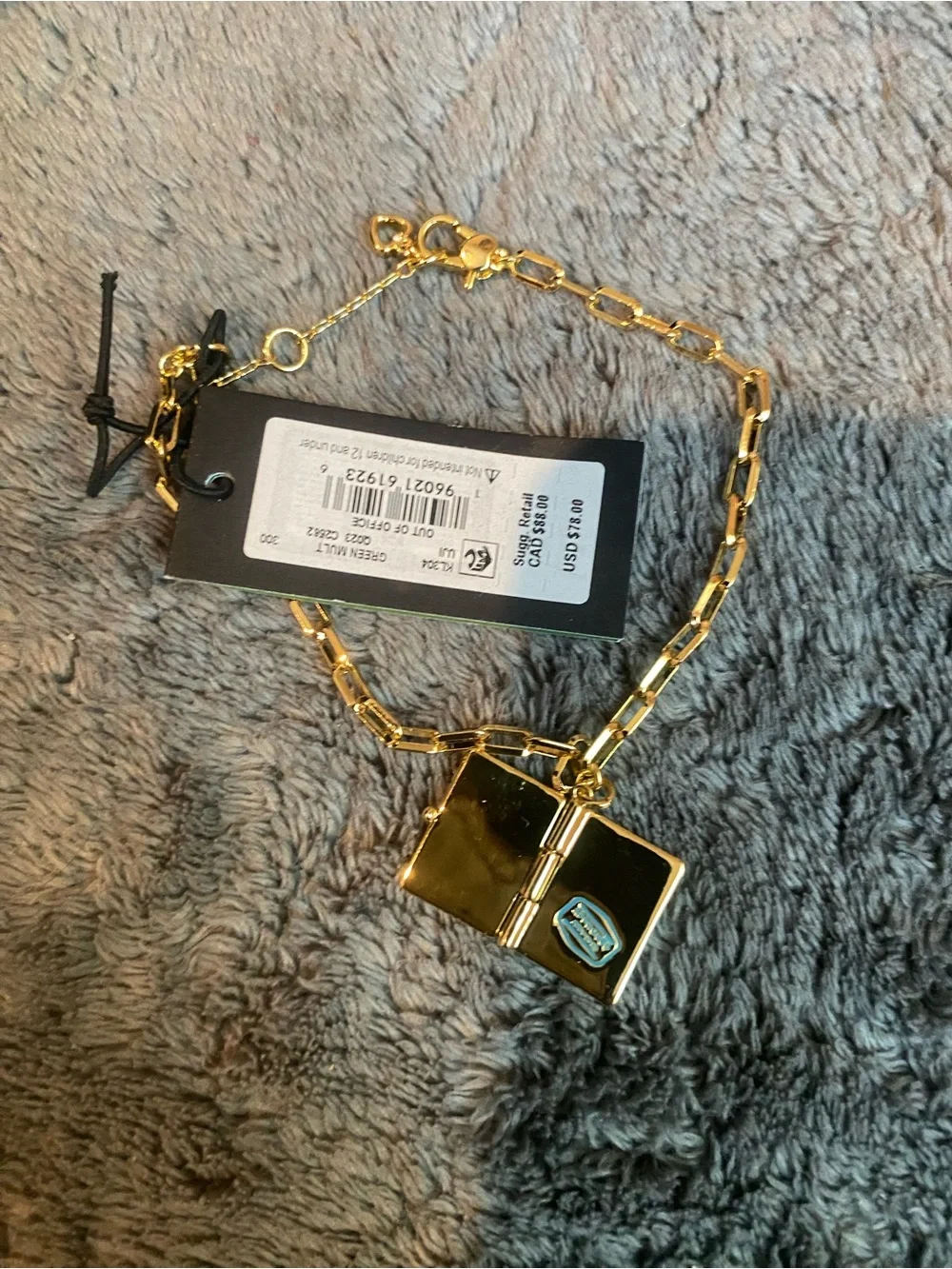 BNWT Kate Spade NY Passport Charm Link Bracelet in Gold Tone $78 - Picture 4 of 5